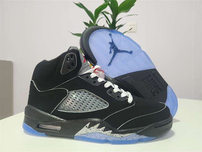 Men's Running Weapon Air Jordan 5 Black Shoes 089